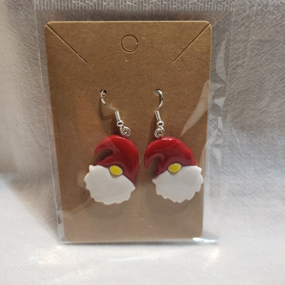 NWOT Handmade Gnome Pierced Earrings - Picture 1 of 3
